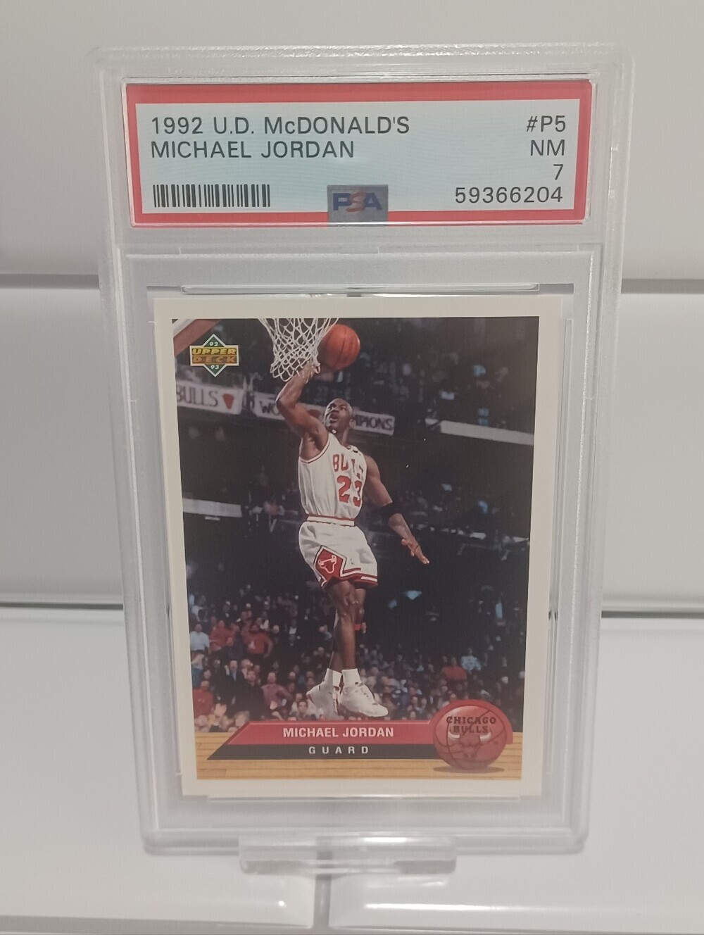 Michael Jordan 1992 Upper Deck McDonalds #P5 Bulls Graded PSA 7 MINT - Picture 3 of 6